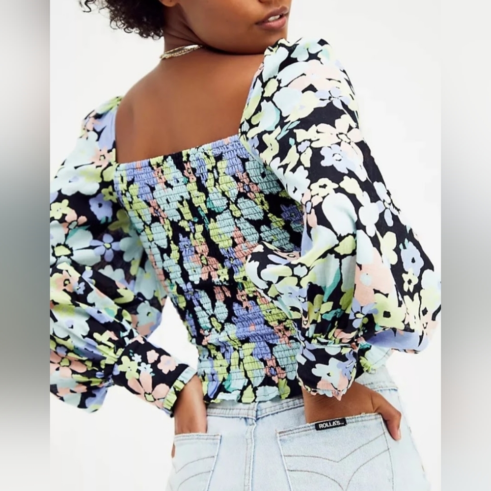Free People Ariana Long Sleeve Blouse in Retro Size S - Picture 2 of 16